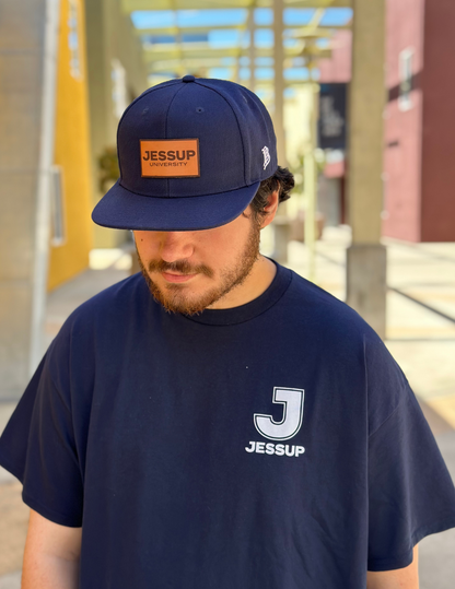 Branded Bills Hat - Navy Flat | Brown Patch