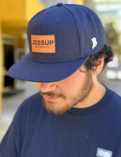 Branded Bills Hat - Navy Flat | Brown Patch